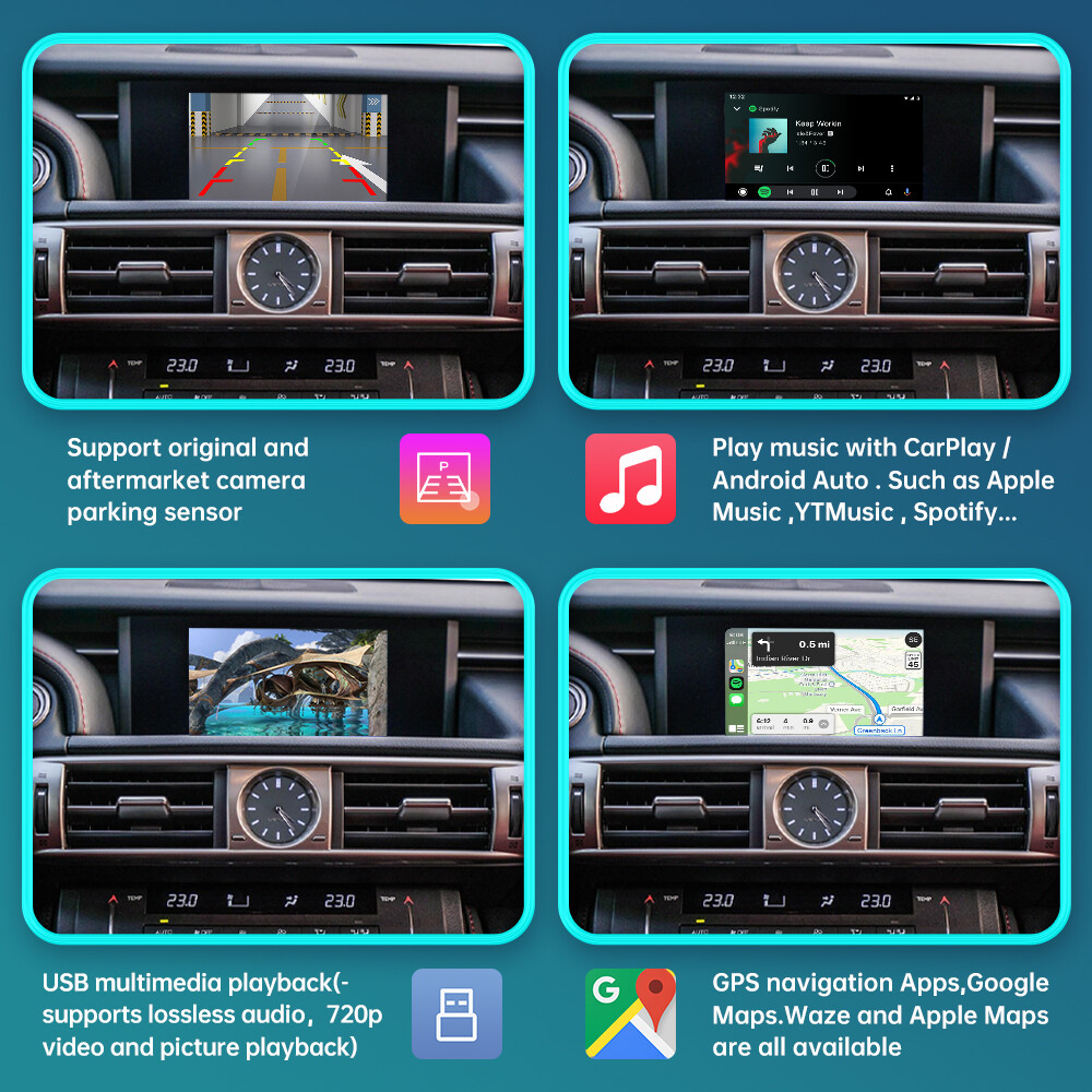 Wireless Carplay Android Auto Module For Lexus IS 2014-2020 Mirror Link AirPlay