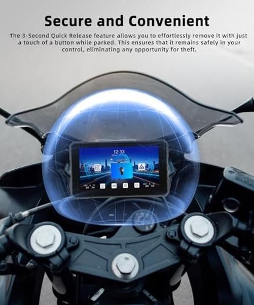 Motorcycle Carplay GPS Navigation System, Wireless Carplay Android Auto, with