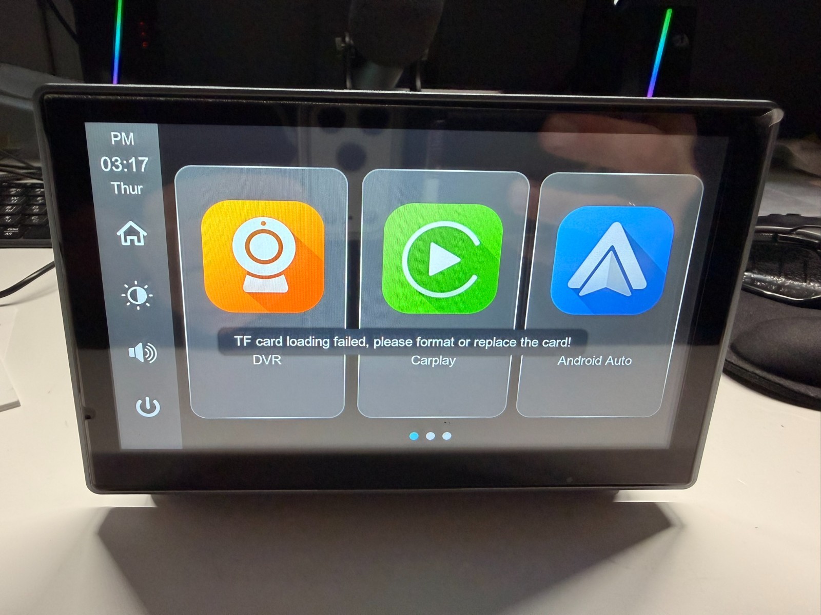 7″ Portable Wireless Apple Carplay Stereo Screen for Car, 2.5K Dash Camera