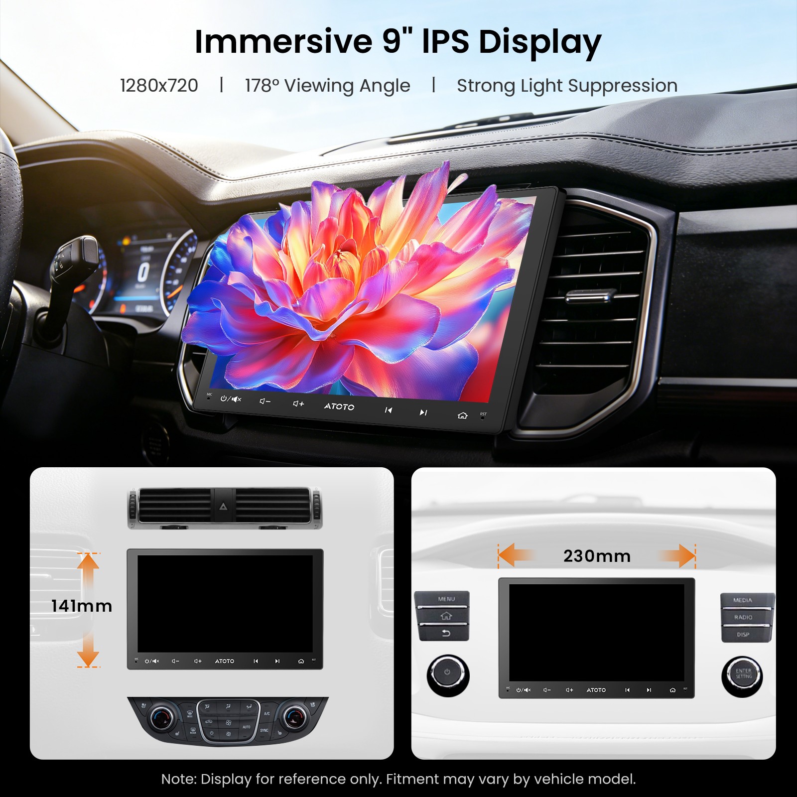 ATOTO Android 9″Touch Screen Car Stereo GPS Apple Carplay GenAI Radio Player SWC