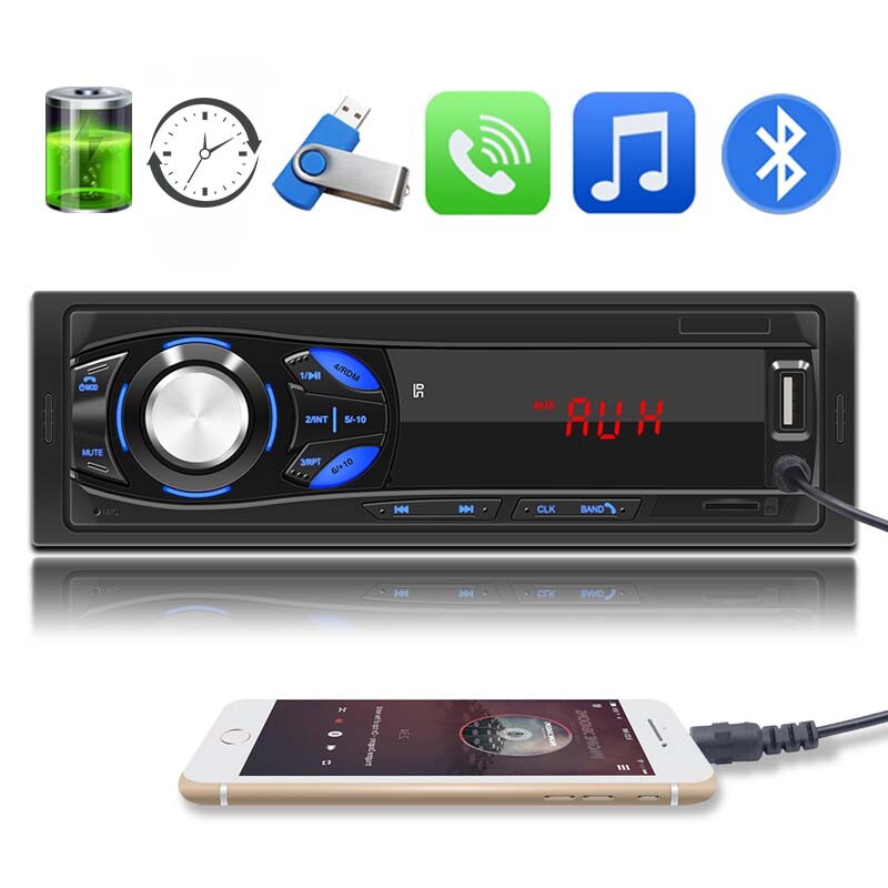 Single 1 Din Digital Car Radio FM Player Audio USB/AUX/TF Charging MP3 Bluetooth