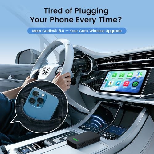 5.0 CarPlay & Android Auto Adapter – 2air – Plug & Play – No Lag – Stable
