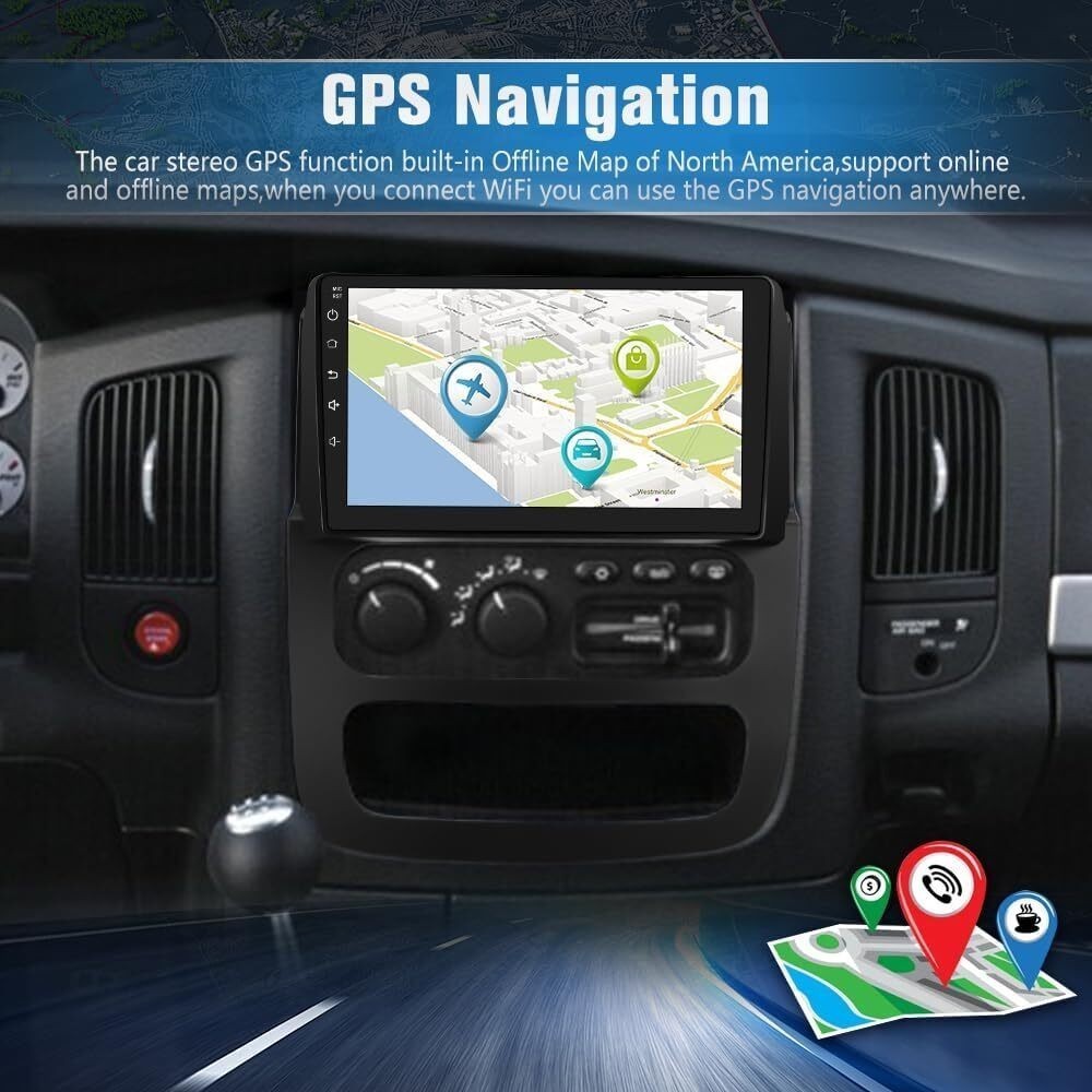 4+64G Car Radio Stereo Carplay For 2002-2005 Ram 4+64G 9in EQ FM RDS 1280*800