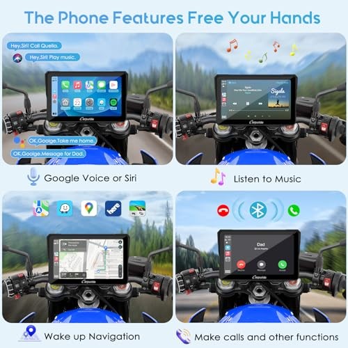W702PRO for Motorcycle CarPlay& Android Auto& Dual Bluetooth – 7″ w702pro