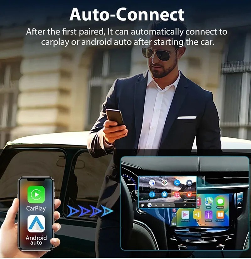 2 in 1 Android Auto Wireless Adapter & Wireless CarPlay Adapter dongle Converts