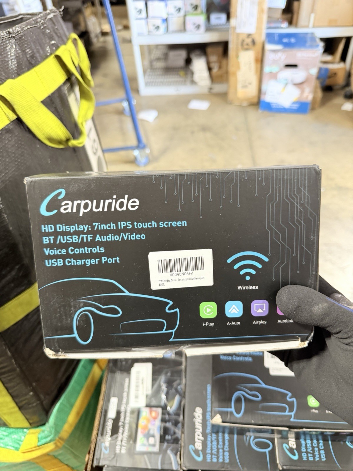 Carpuride W703 Wireless CarPlay for Apple CarPlay & Android Auto, 7″ Backup Cam