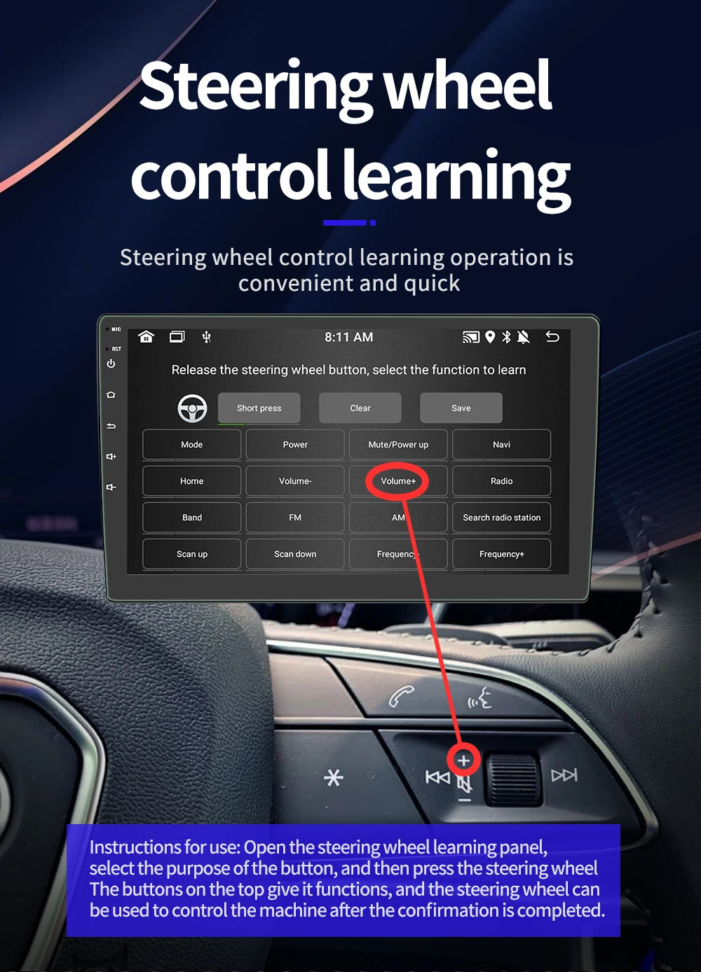 Universal Car media player with apple carplay and android auto BQCC 2 Din, 7IN