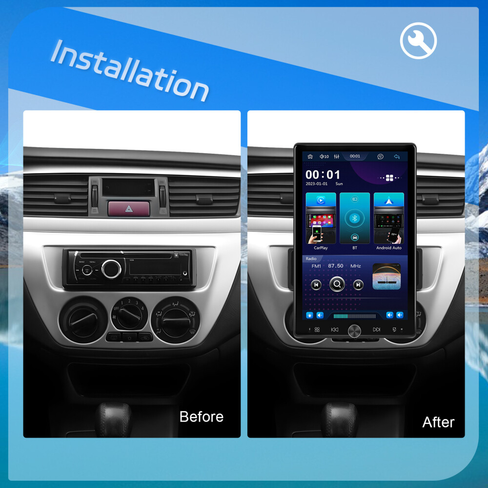 10.4″ Single Din Touch Screen Stereo Bluetooth Radio Apple/Android Carplay+CAM