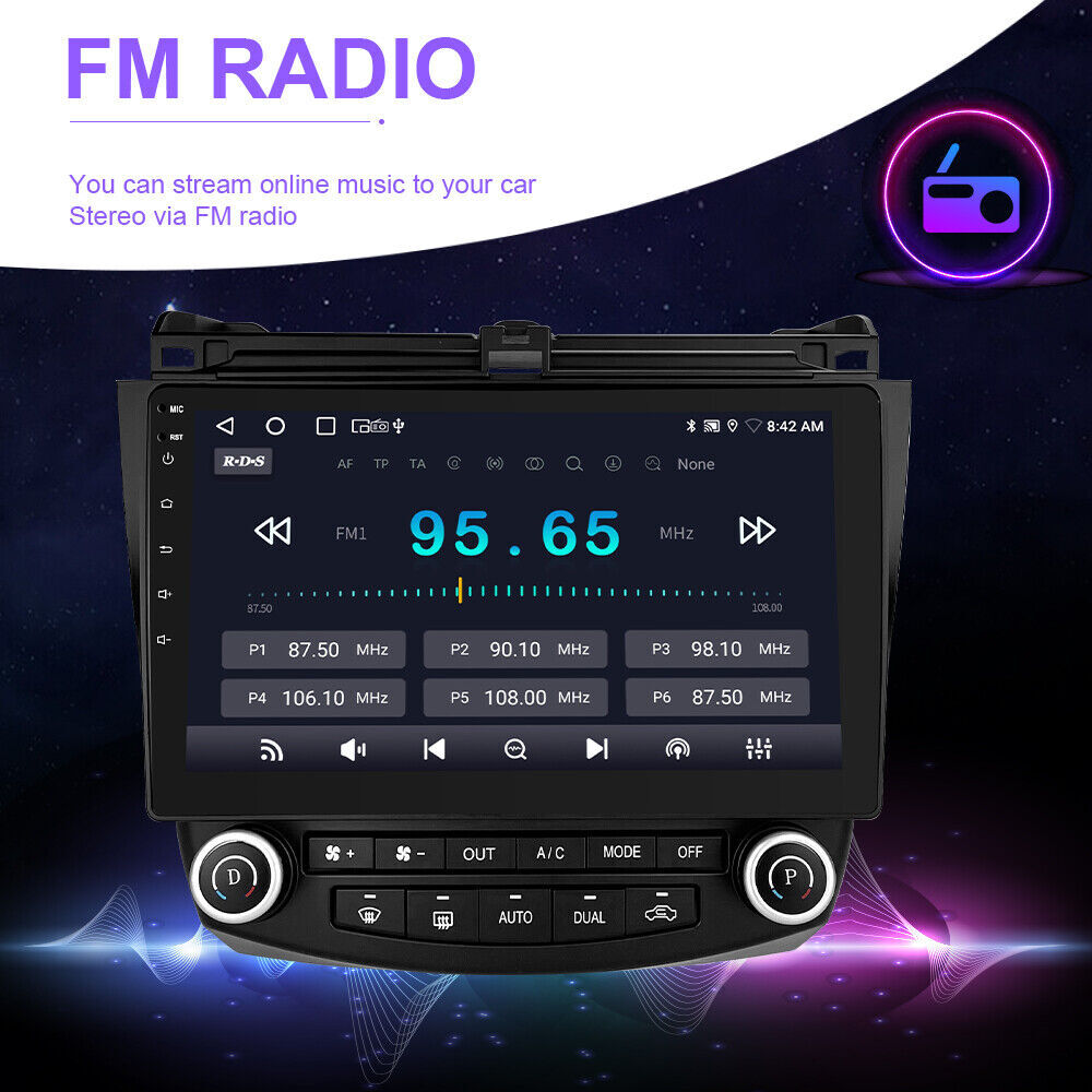 For Honda Accord 2003-2007 Apple CarPlay Android 12 Car Stereo Radio GPS WIFI FM