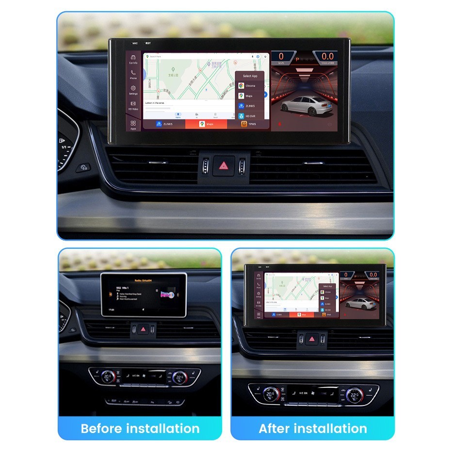 12.3″ For Audi Q5 2017-2020 Car Gps Stereo Radio Android Navigation WIFI 8+128G
