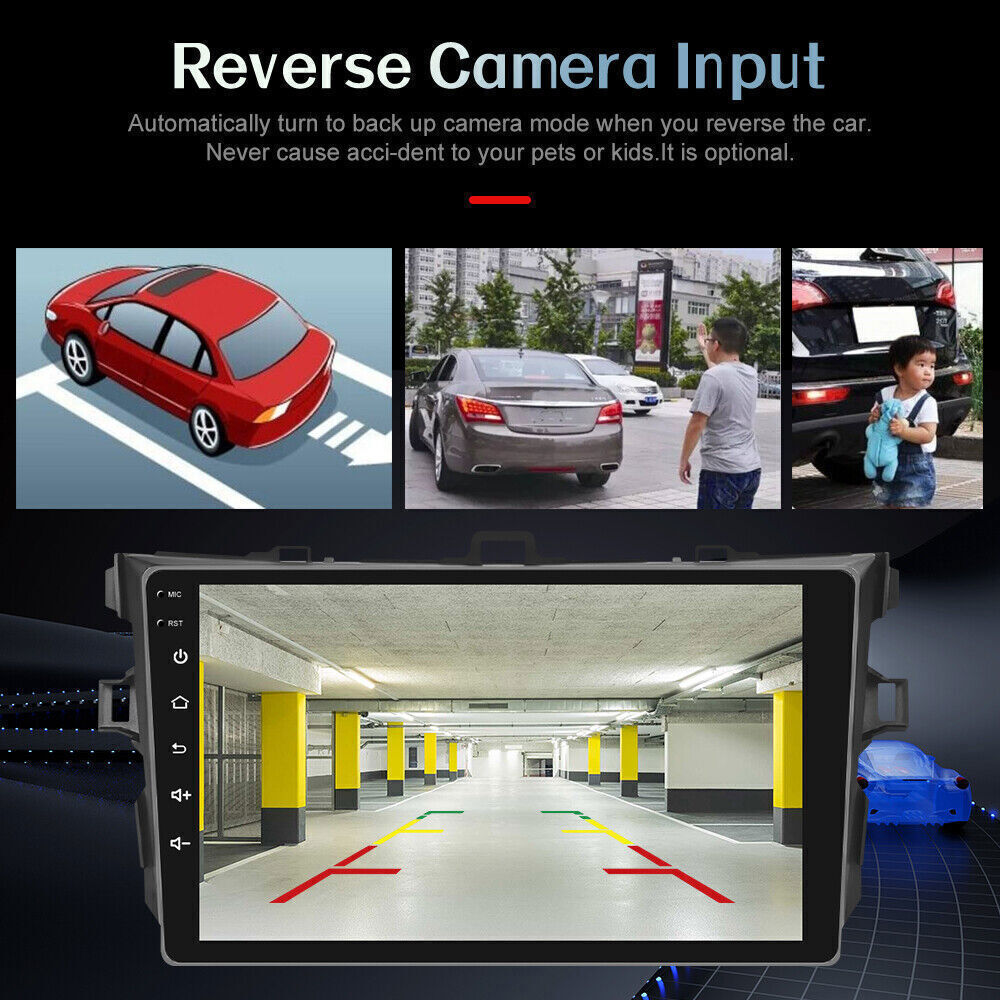 Apple Carplay Android15 Car Stereo GPS Radio Camera For Toyota Corolla 2009-2013