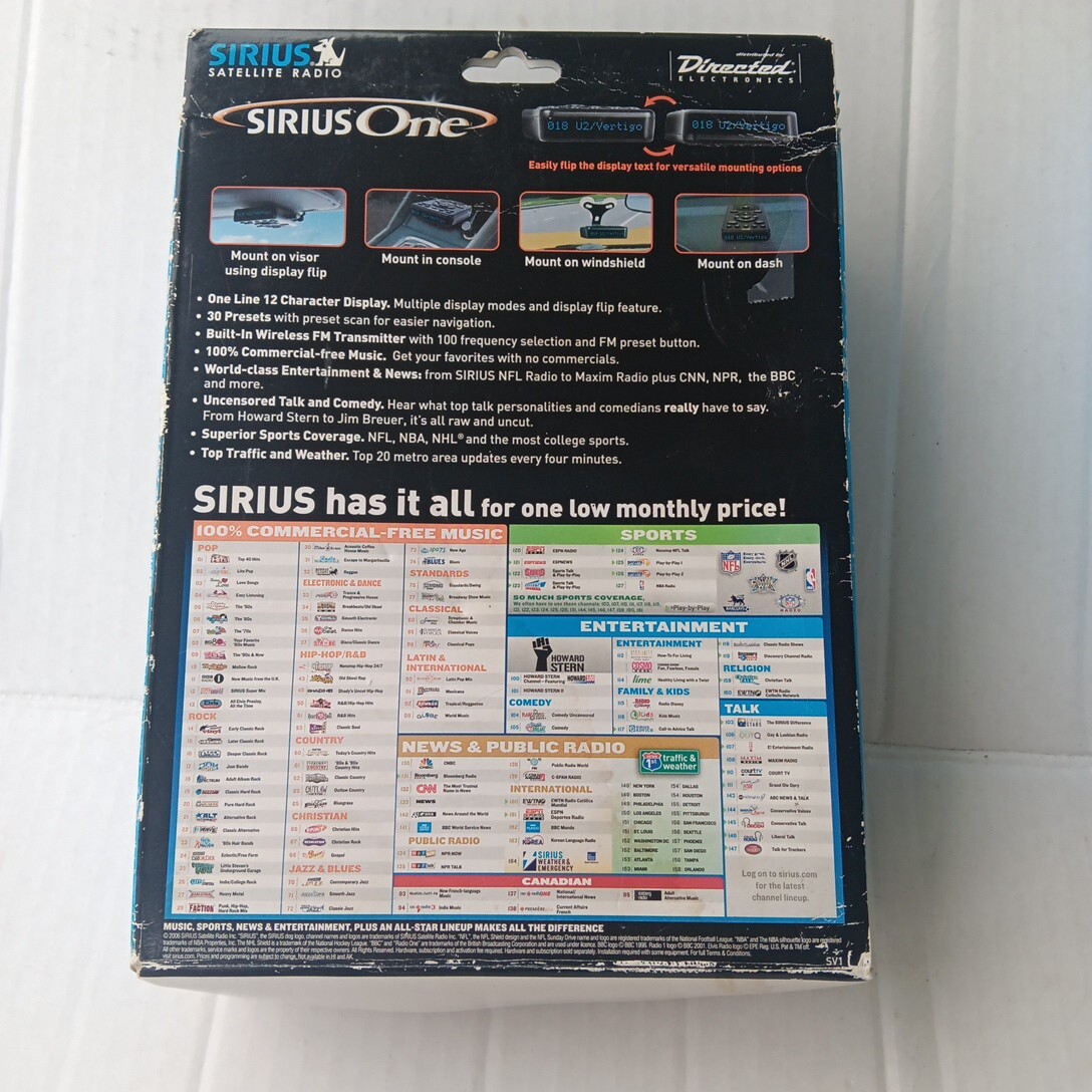 Sirius Satellite Radio Sirius One All-In-One Car Kit with remote NEW OLD STOCK