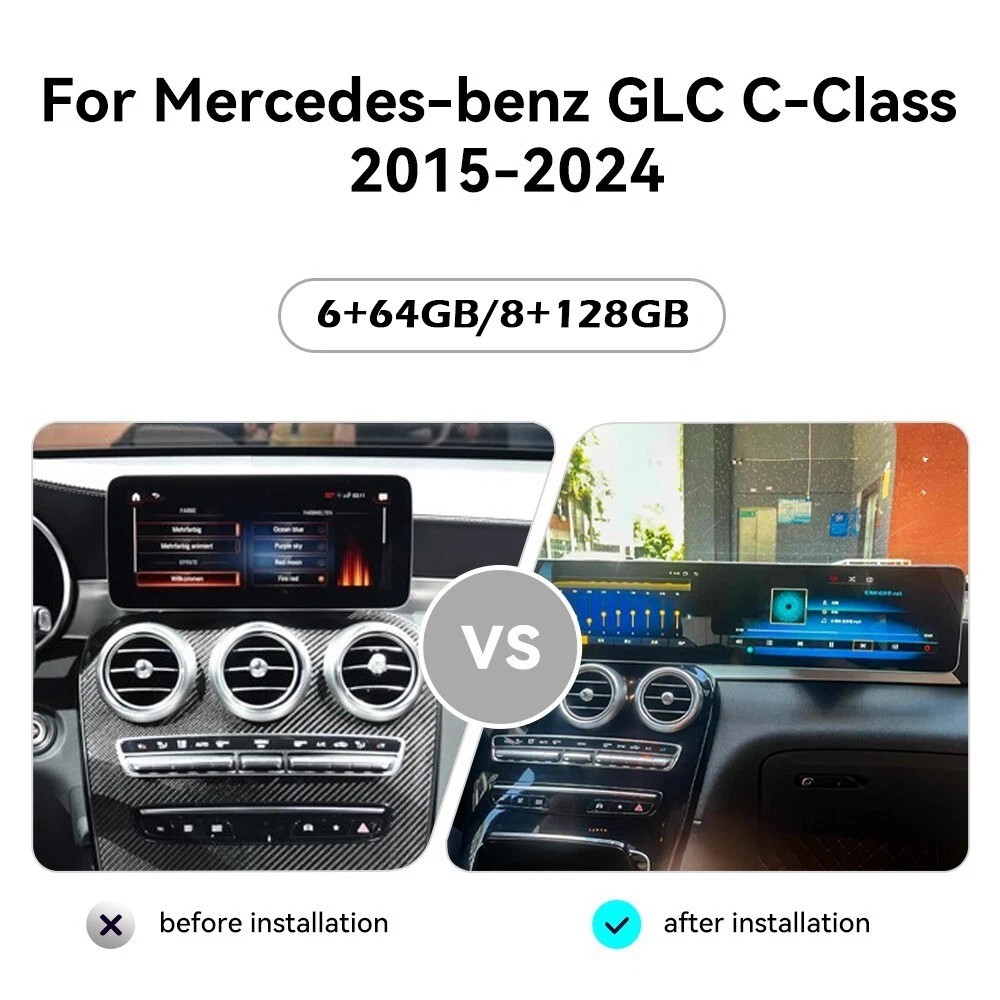 12.3” For 2019 Mercedes-Benz GLC C-Class Android Car Radio Stereo Apple Carplay
