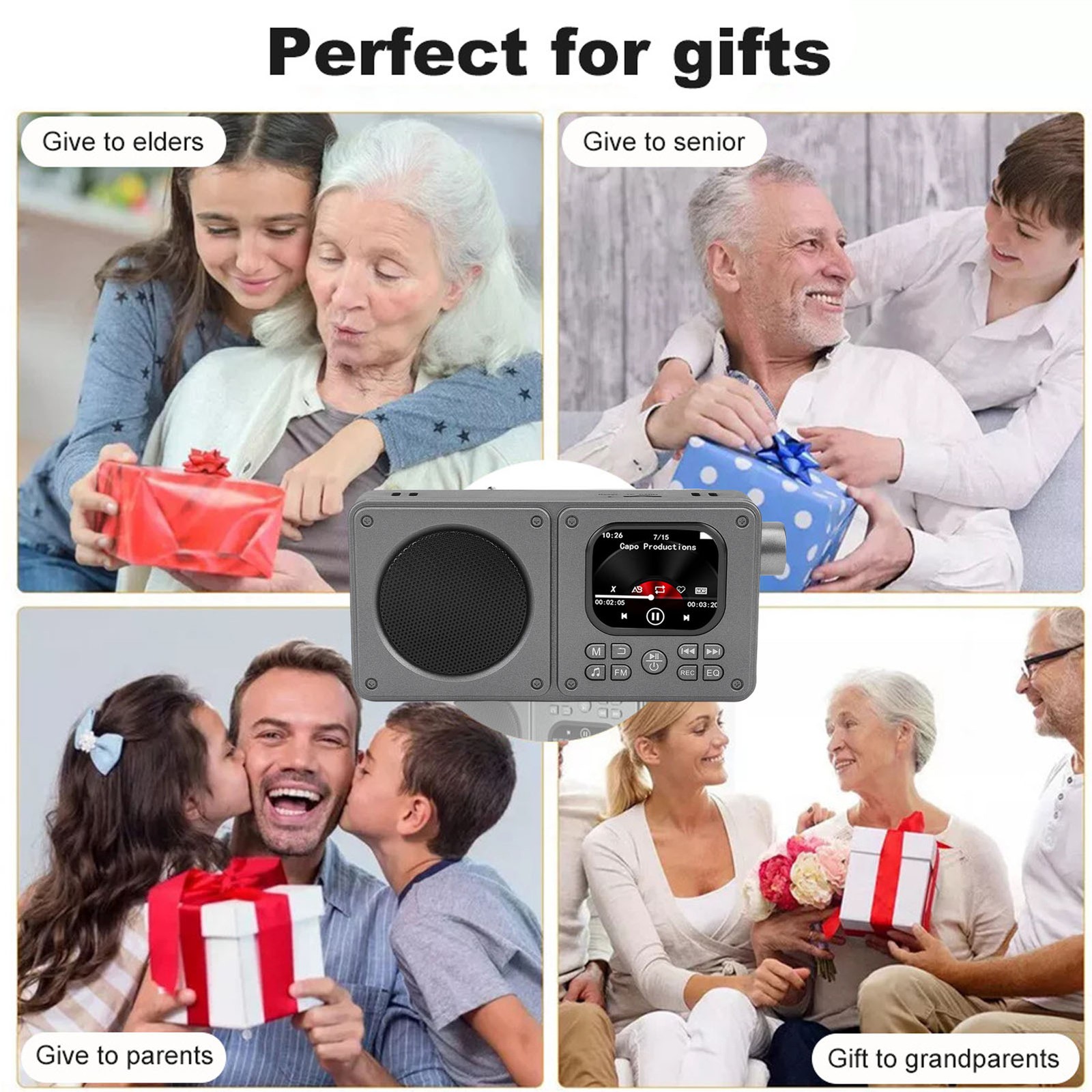 Video Radio AM FM 2.01 Inch Screen MP3 MP4 Player Bluetooth 5.4 Speaker Por FSZJ