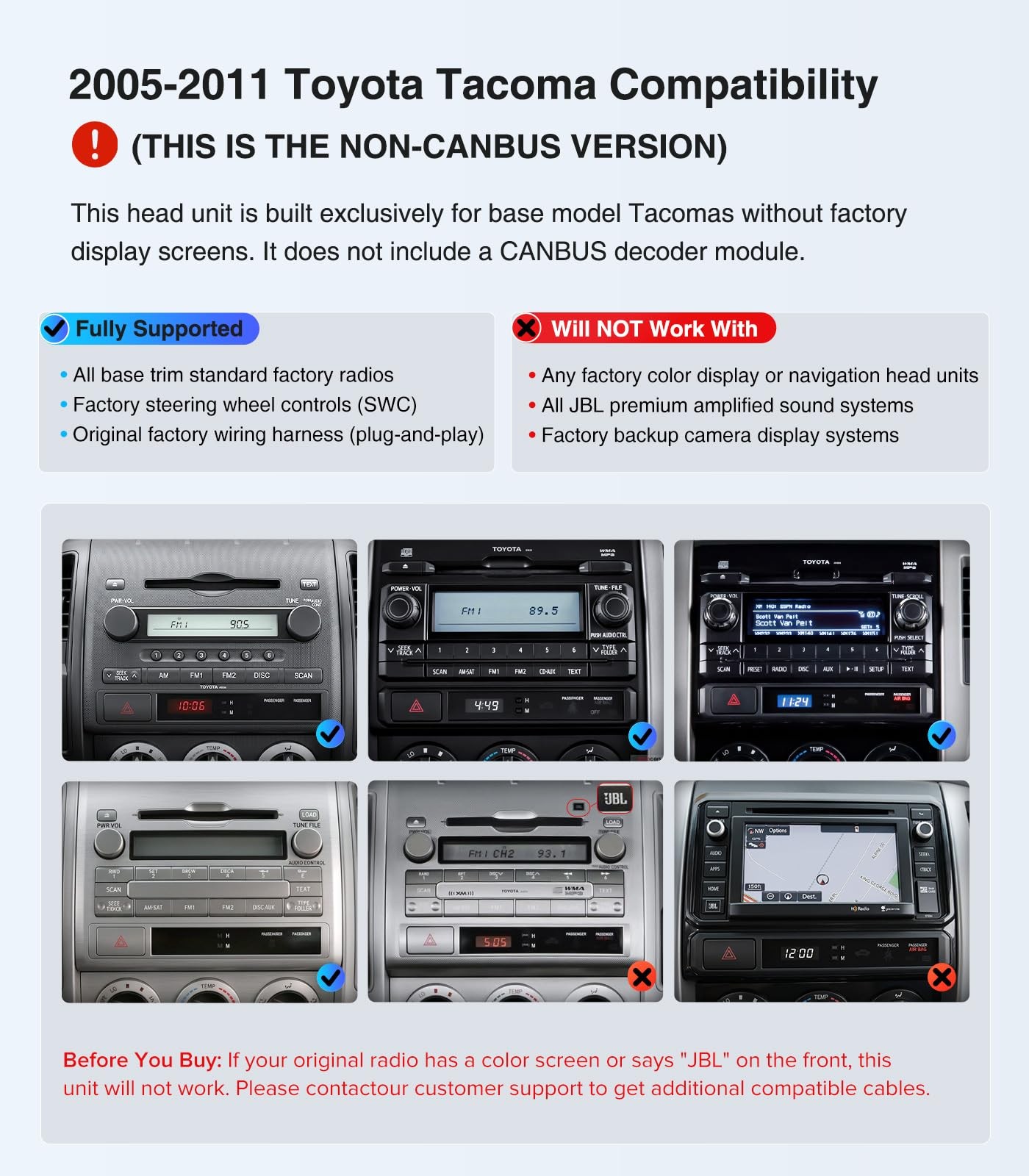 9″ Wireless Carplay & Android Auto Stereo for 2005-2011 Toyota Tacoma