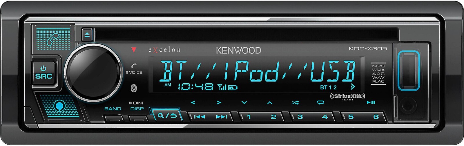 Kenwood Excelon KDC-X305 1-DIN Bluetooth Car Stereo CD Receiver