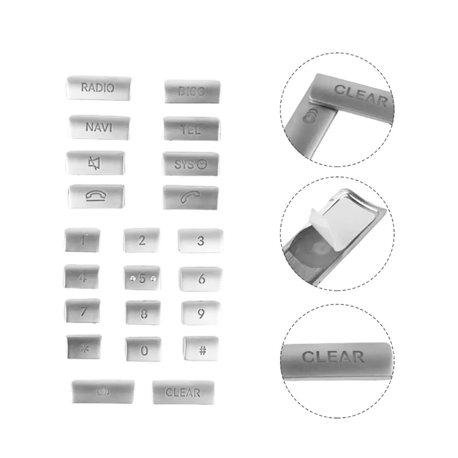 22Pcs Center Console Radio CD Pannel Numbers Button Cover Stickers Set for Me…