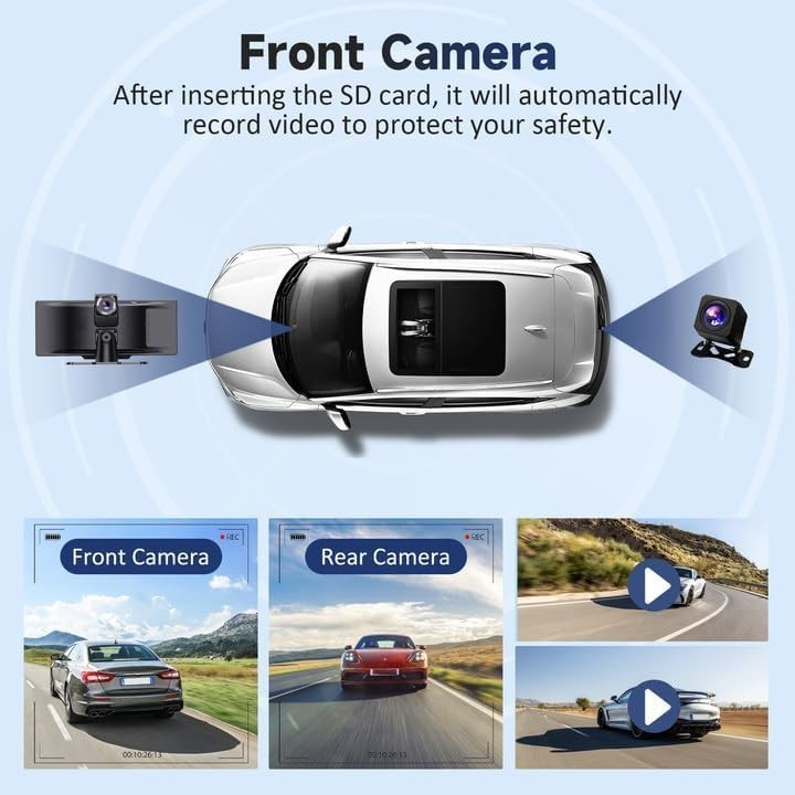 10.26” Wireless CarPlay Touchscreen with 4K Dash Cam & Bluetooth Navigation