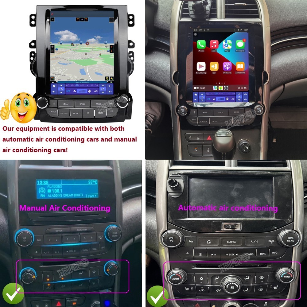 Tesla style 64GB Carplay For Chevrolet Malibu 2012-2015 Android Car Stereo Radio