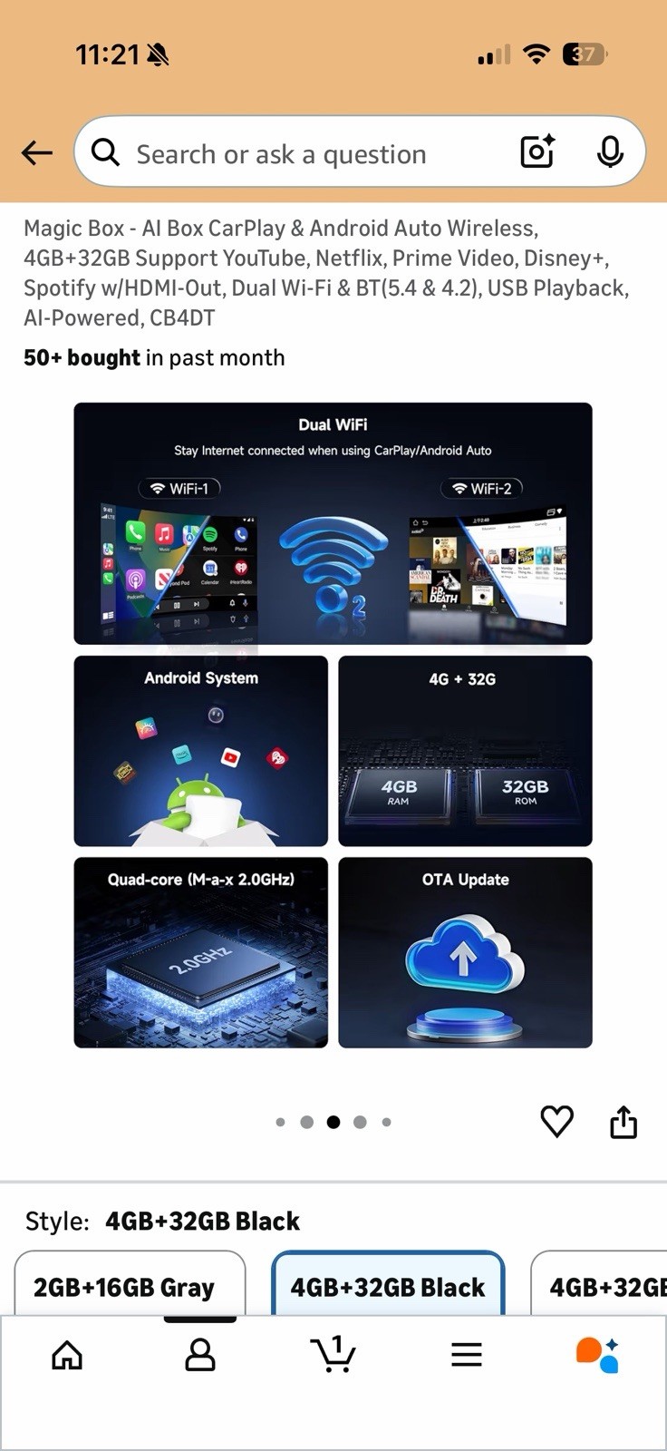 Brand New Magic Box – AI Box CarPlay & Android Auto Wireless, 4GB+32GB Support