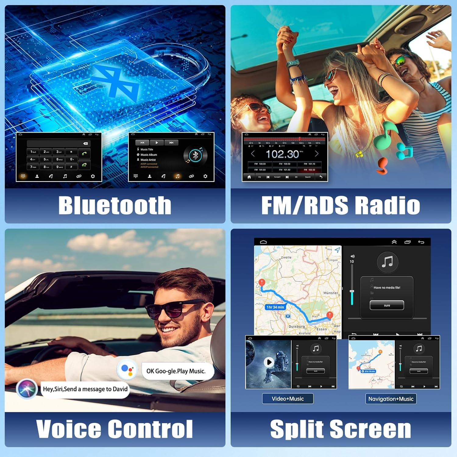 For 2010-2014 Ford Mustang Car Radio Stereo, Wireless Apple CarPlay Android Auto