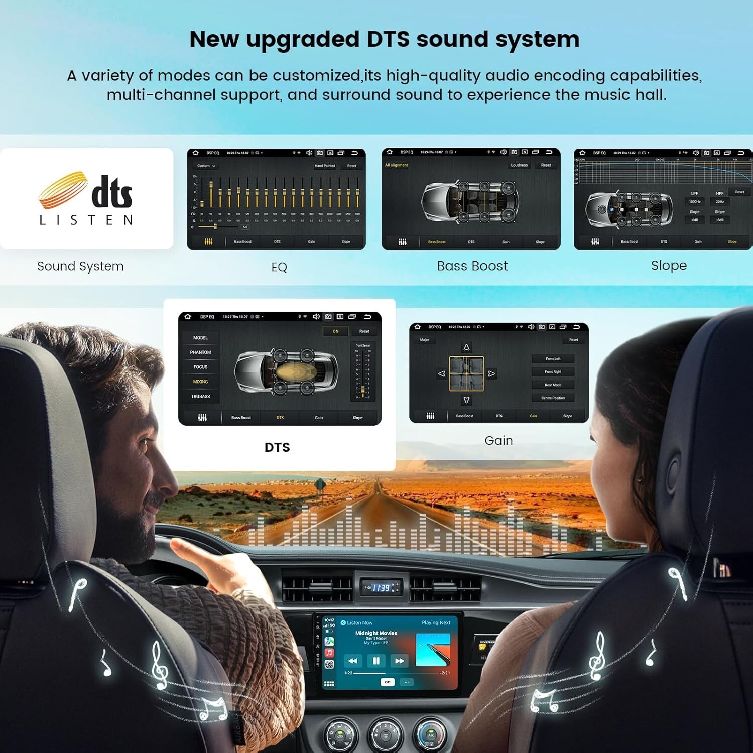 Roadanvi 10.2″ Car Stereo for 2014-2016 Toyota Corolla with WiFi 5.0 4G LTE