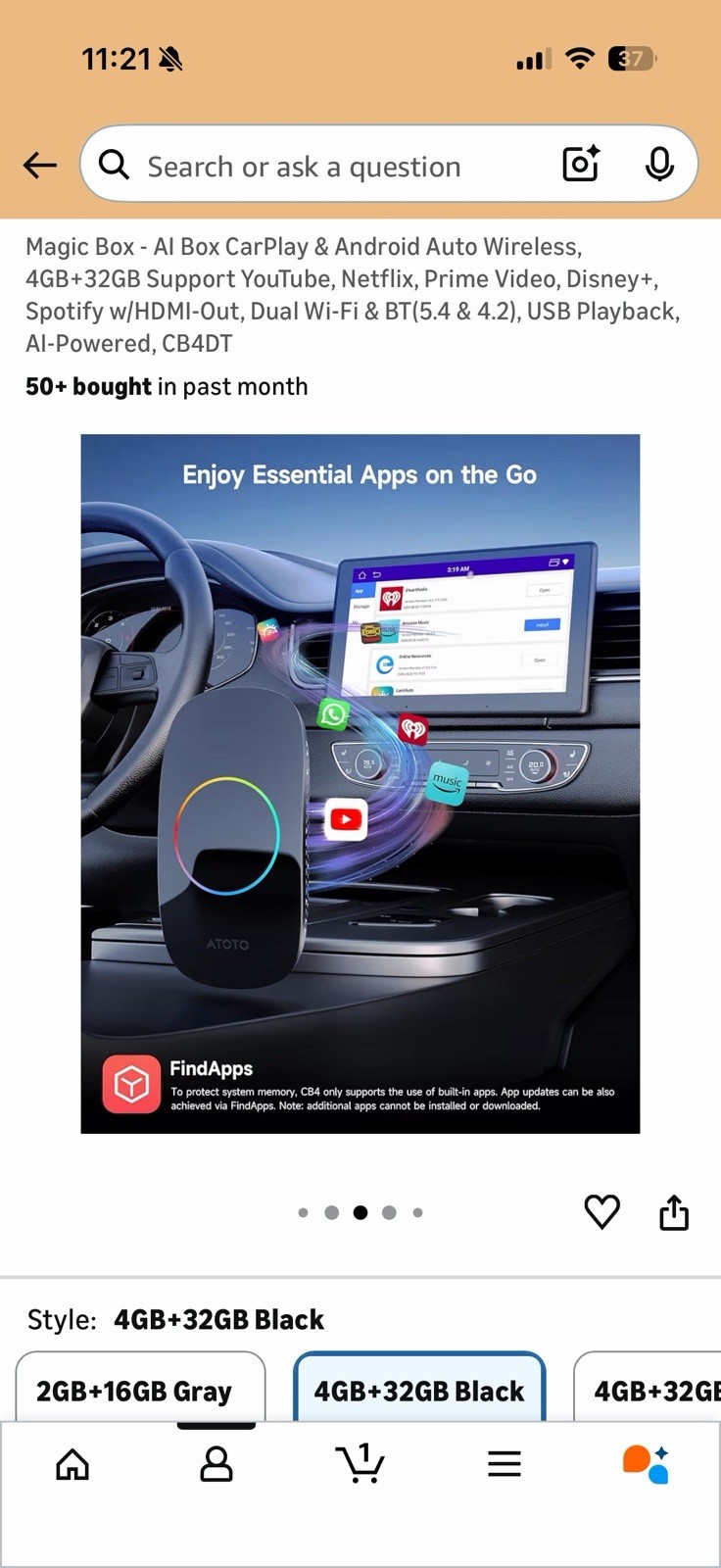 Brand New Magic Box – AI Box CarPlay & Android Auto Wireless, 4GB+32GB Support