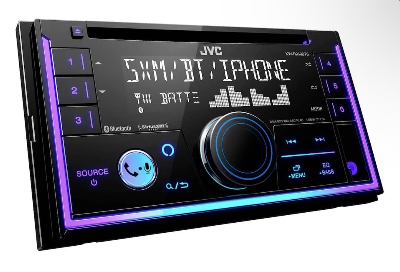 JVC KW-R950BTS 2-DIN In-Dash CD MP3 Bluetooth Receiver w/ Built-in Amazon Alexa