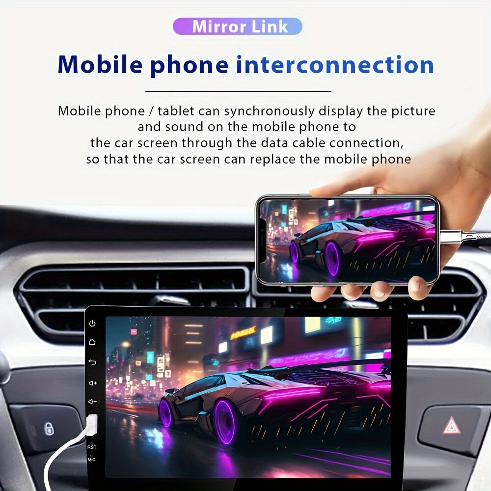 MP5 Android Auto Audio Interface Wired Mirror Display FM/AM Signal 4x45W Channel