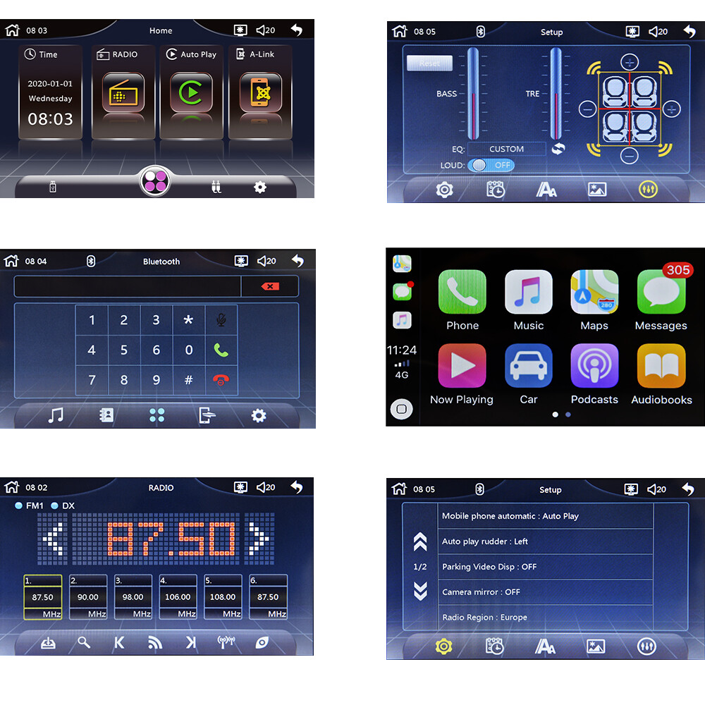 9″ Single Din Car Stereo MP5 Carplay Radio Touch Screen Bluetooth Player+Camera