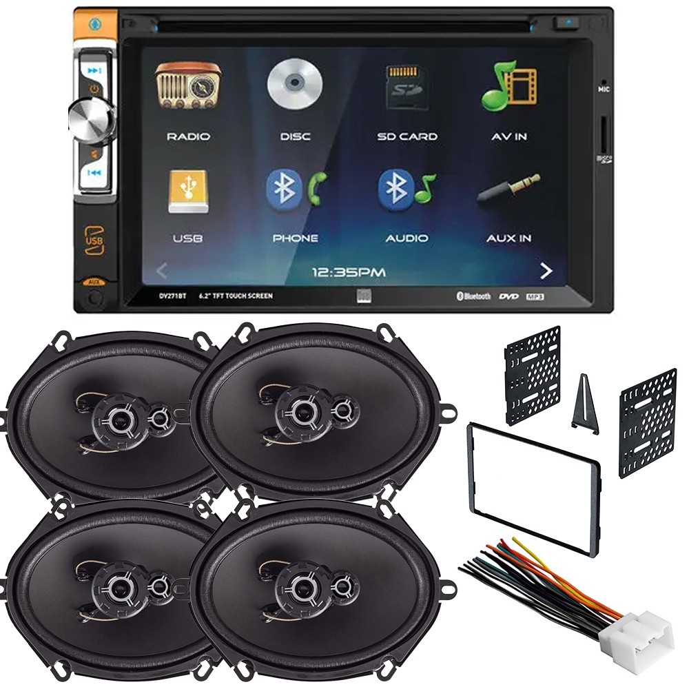 CD/DVD Bluetooth AM/FM Car Stereo 6×8″ Door Speakers For 1999-2003 Ford F-150
