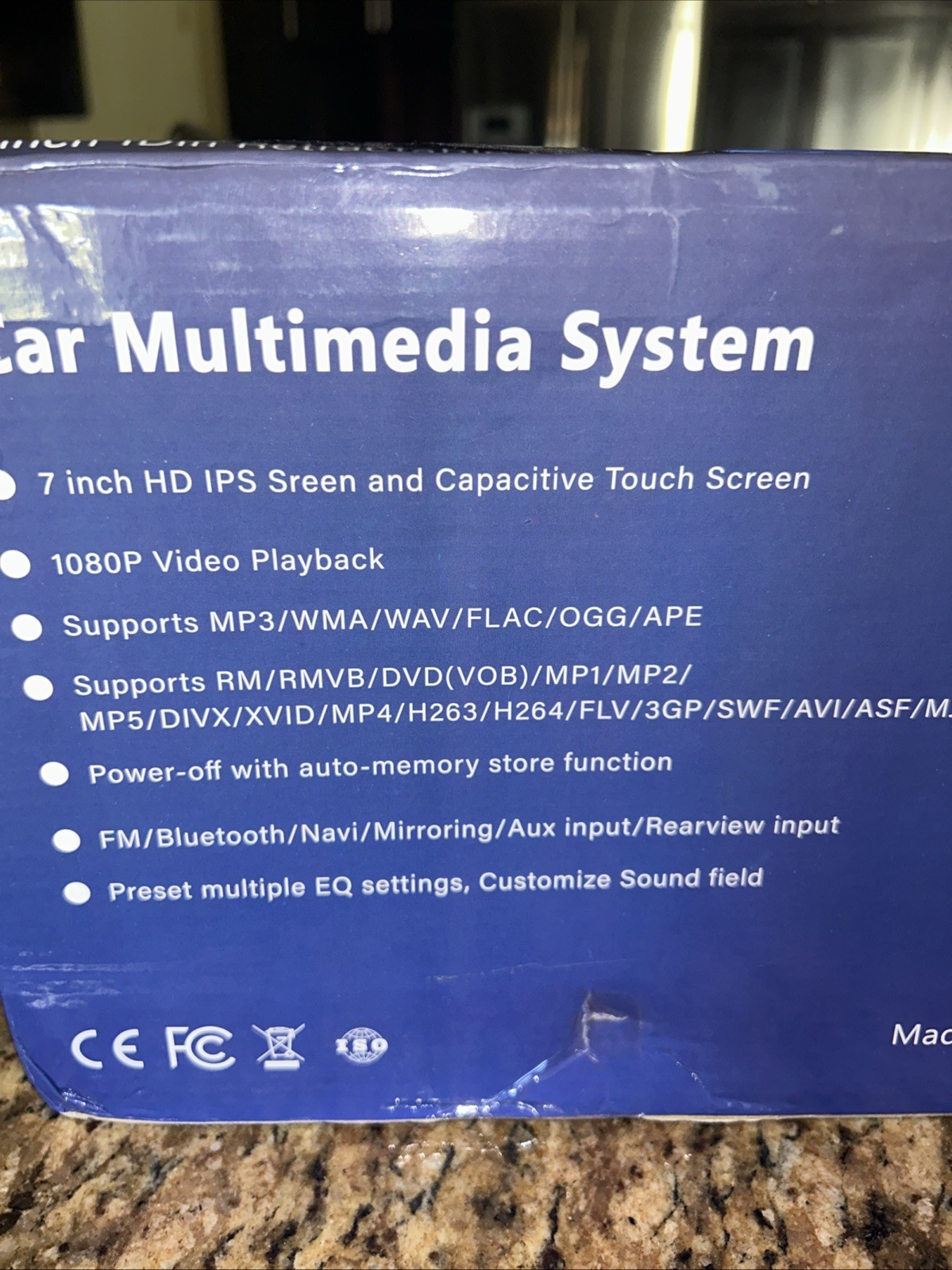 HD Car Multimedia System Retractable 7” Car Touch Screen