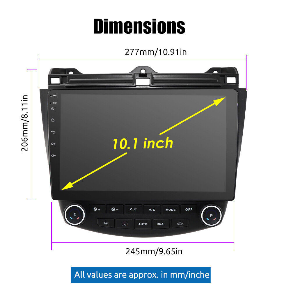 For Honda Accord 2003-2007 Apple CarPlay Android 15 Car Stereo Radio GPS FM RDS