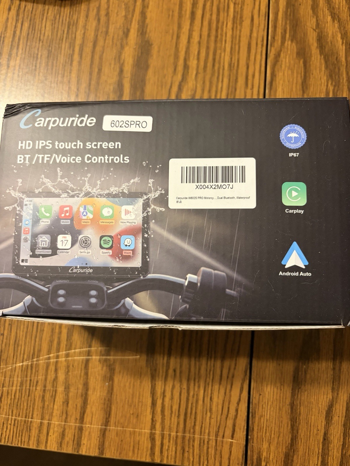 Carpuride 602SPRO Motorcycle GPS Navigator – 6″ HD Touchscreen, CarPlay, Android