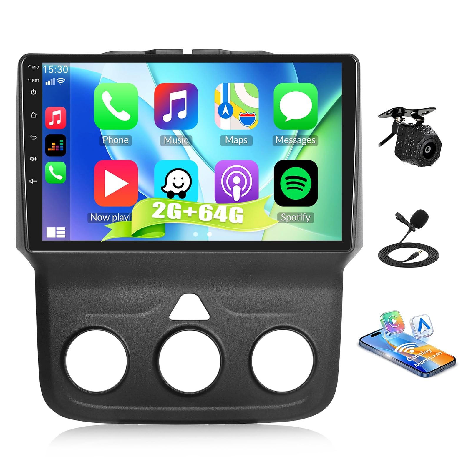 9″ Wireless Carplay & Android Auto Stereo for 2013-2018 Dodge RAM 1500 2500 3500