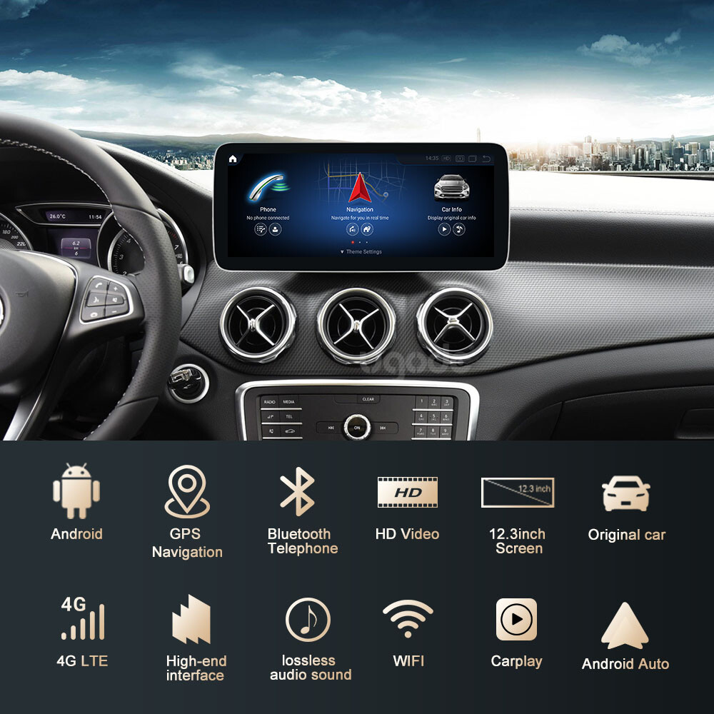 Ugode 12.3inch Android Screen Upgrade CarPlay Mercedes Benz A GLA CLA 2016-2018