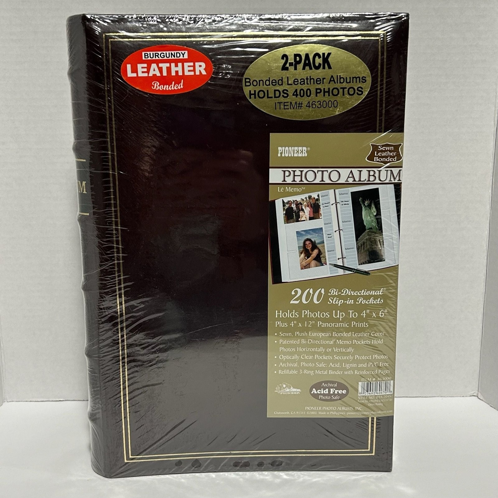 Pioneer Le Memo Bonded Leather Photo Album 2-Pack Holds 400 4×6 Photos