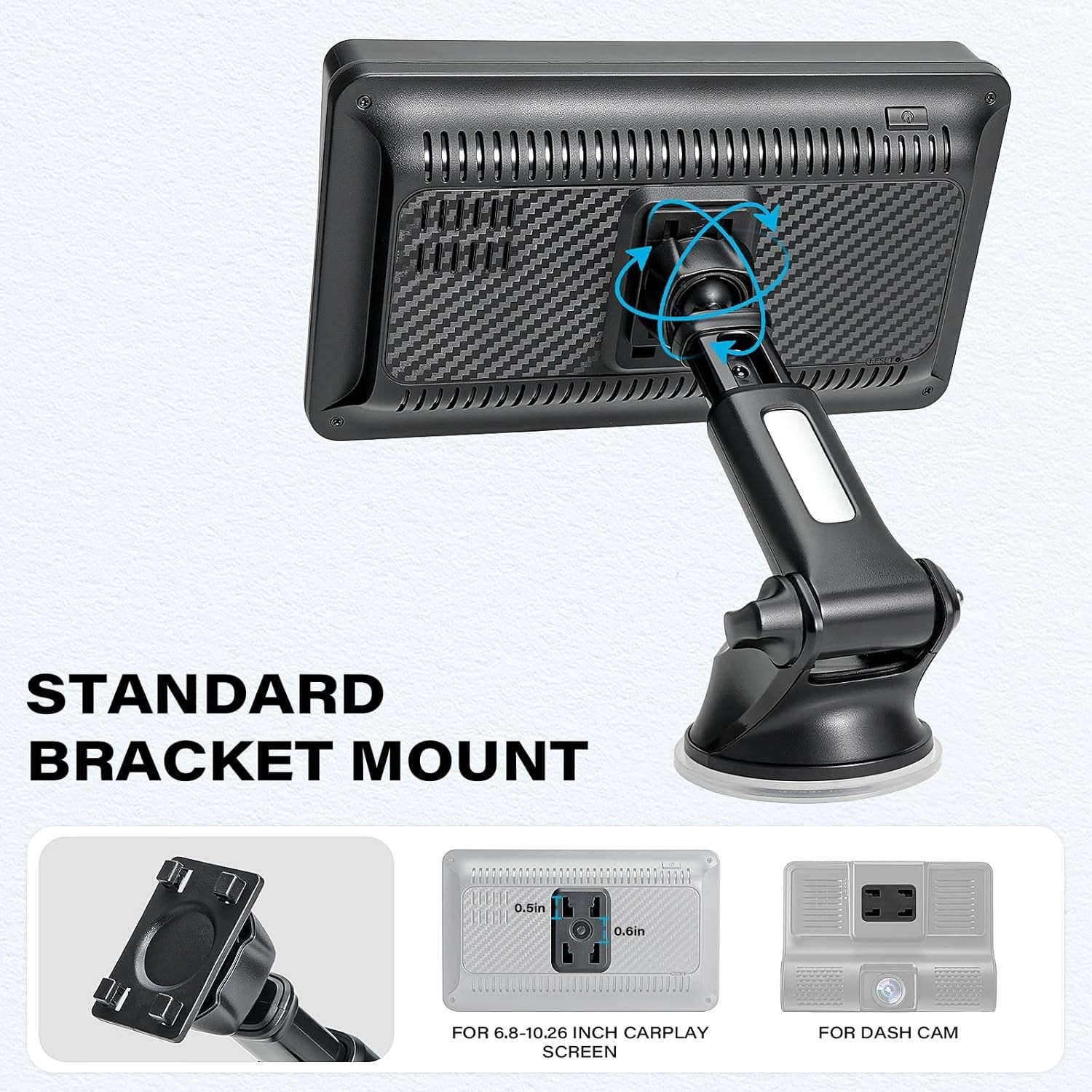 Dynamic Dashboard & Windshield Car Mount for CarPlay Screens – Easy One-Hand Use