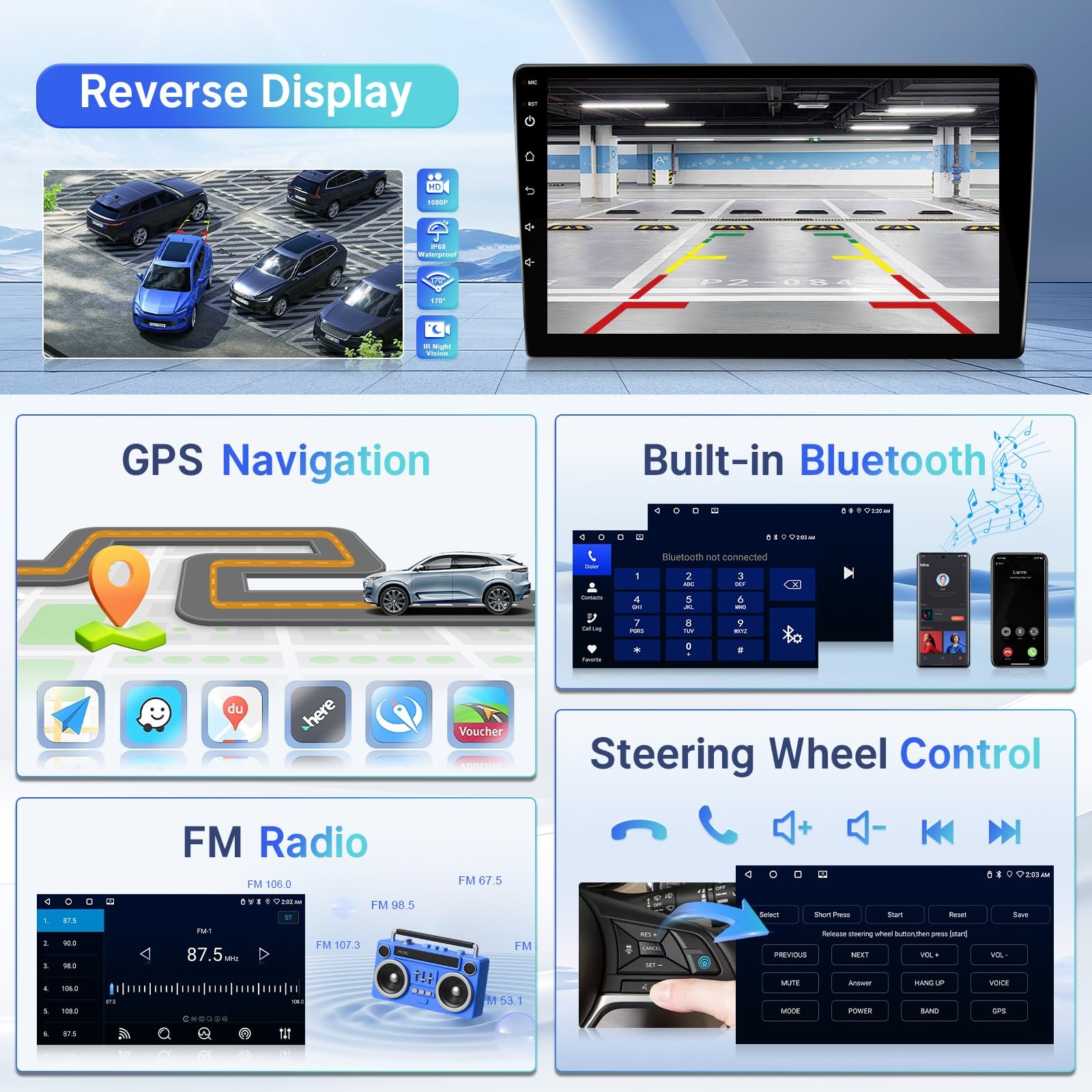 Car Stereo Radio JBL Android Apple CarPlay GPS For Toyota Camry 2007-2011 4G+64G