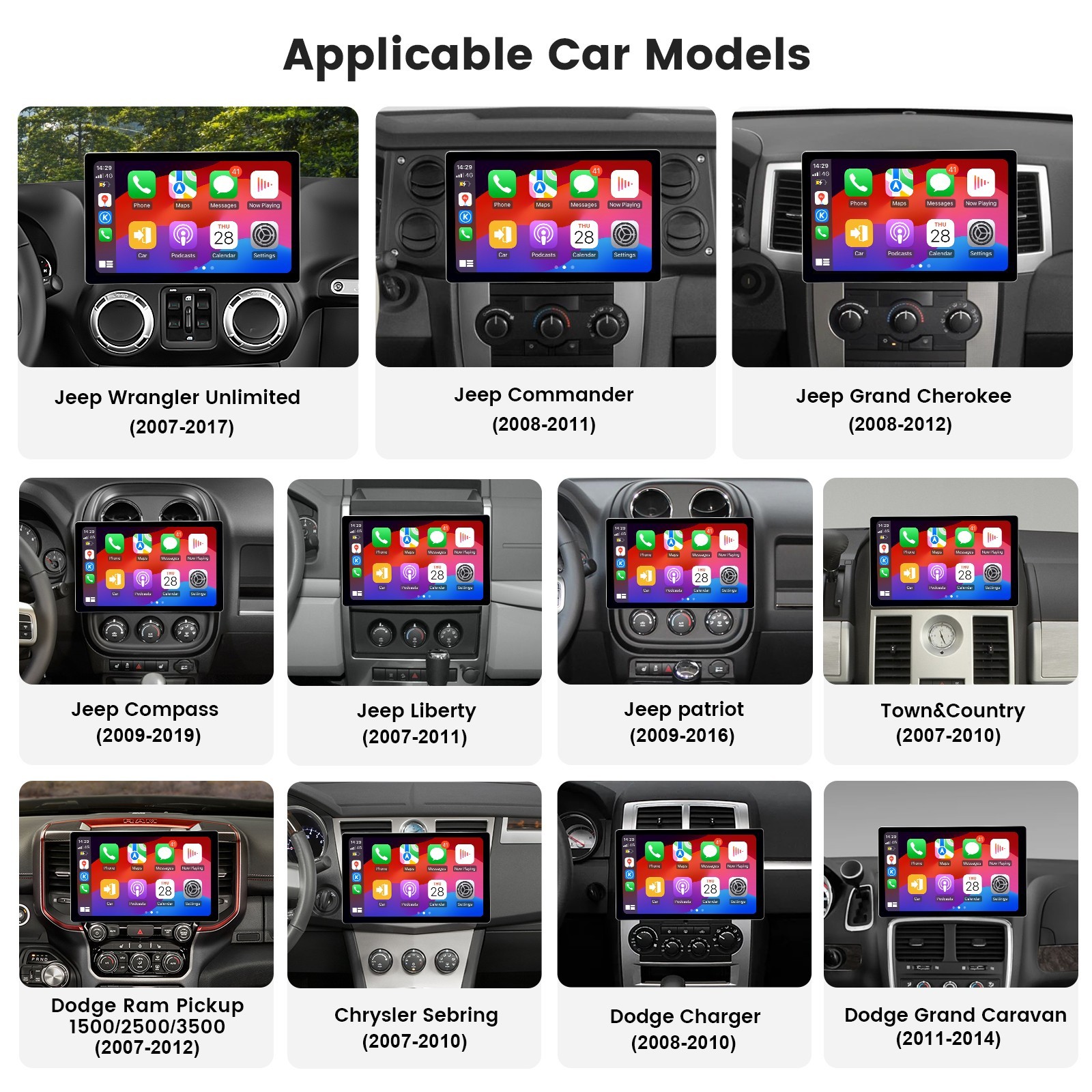 Dasaita 11.6″ Car Stereo for Jeep Wrangler 2007-2018 CarPlay 2K QLED