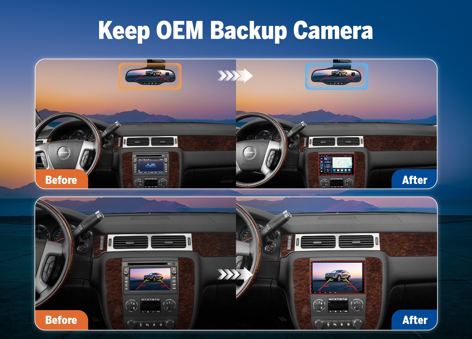 IPS 8″ Android Auto 13 Car Stereo Radio GPS Navi CarPlay Head Unit for Chevy GMC