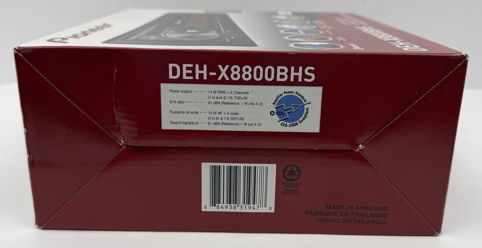 Pioneer DEH-X8800BHS CD RDS Receiver Car Stereo HD Radio – NEW Unused/Open Box