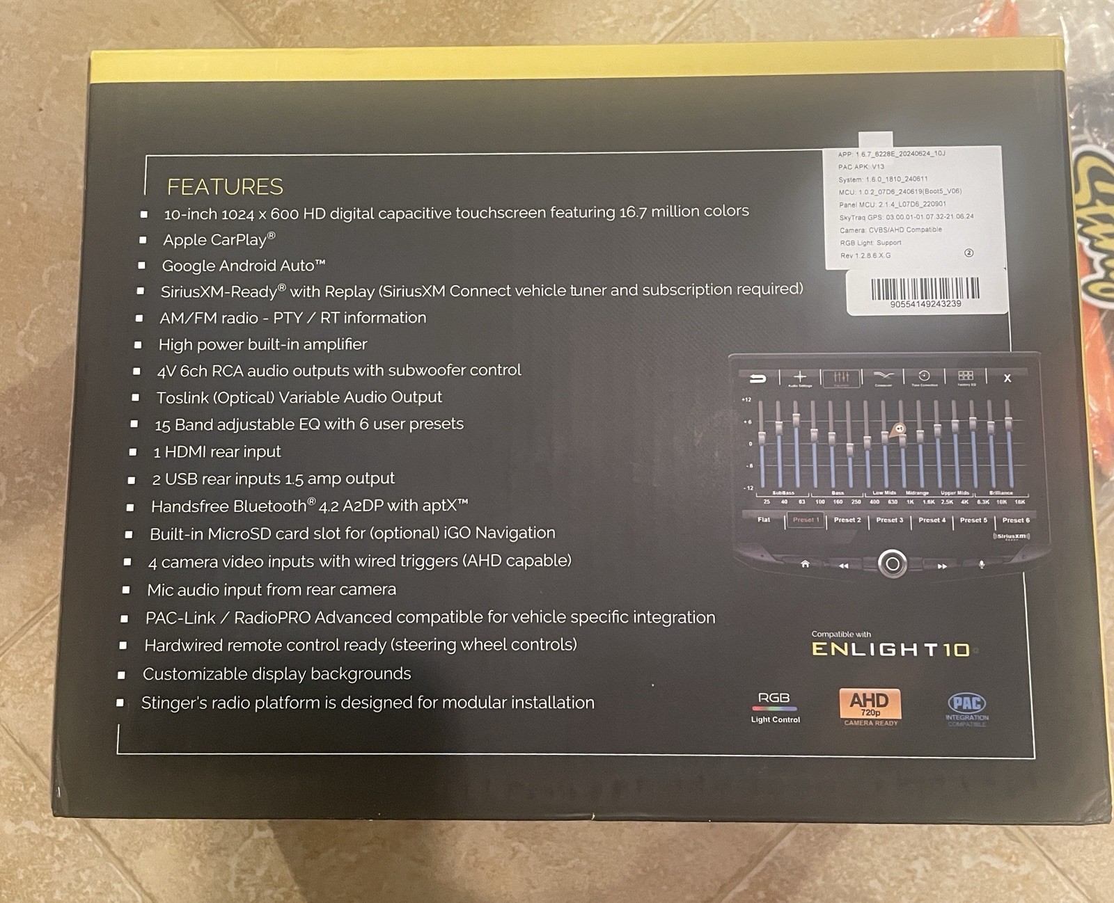 Stinger UN1810/HEIGH10 Digital Multimedia 10″ Head Unit Car Play/Android Radio