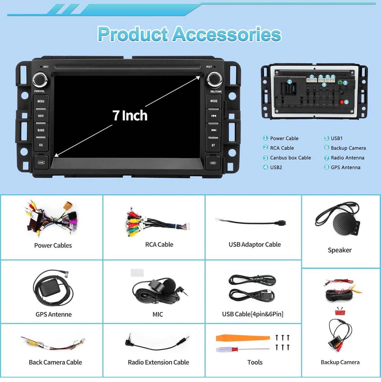Car Radio for Chevrolet GMC Silverado Tahoe Yukon,Android 14, 2GB+64GB, Android