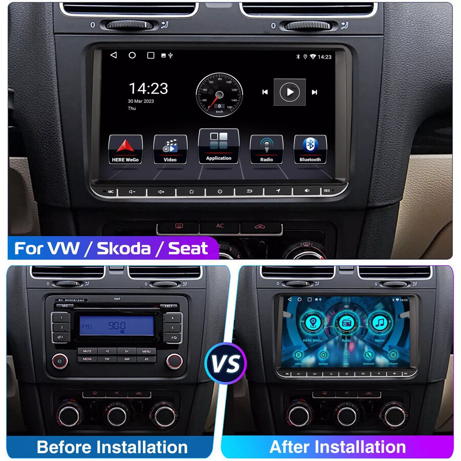 Android 13 For VW Volkswagen Jetta Passat Car Stereo Radio Carplay GPS Navi 32GB