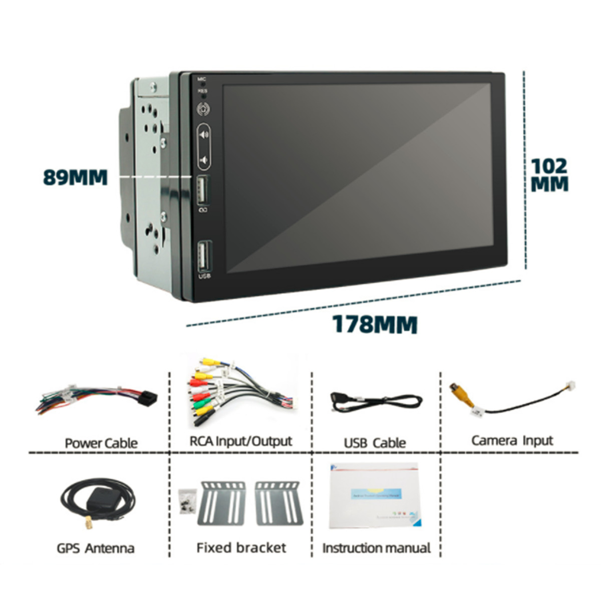 7in Car MP5 Player Multimedia Radio Bluetooth Audio Video USB FM Monitor Black