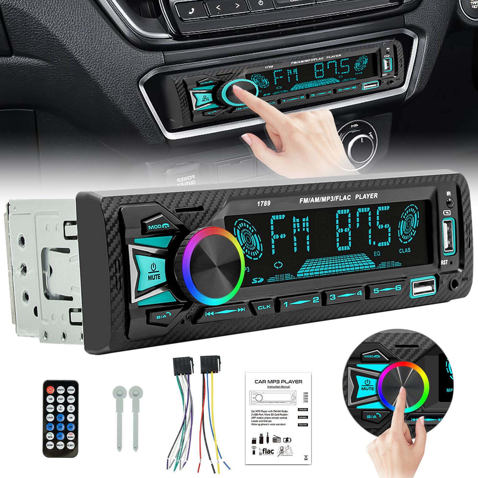 Bluetooth Car Stereo Audio In-Dash FM Aux Input Receiver SD USB Radio MP3 Player