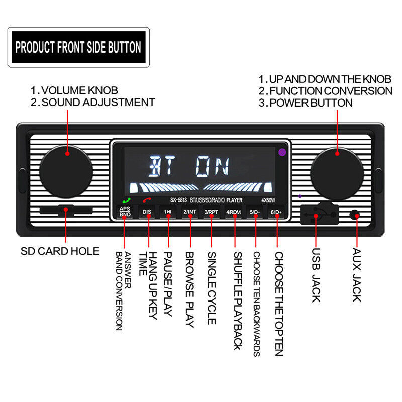 4-Channel 12V Digital Bluetooth Audio USB/FM/WMA/MP3/WAV Radio Stereo Player×1