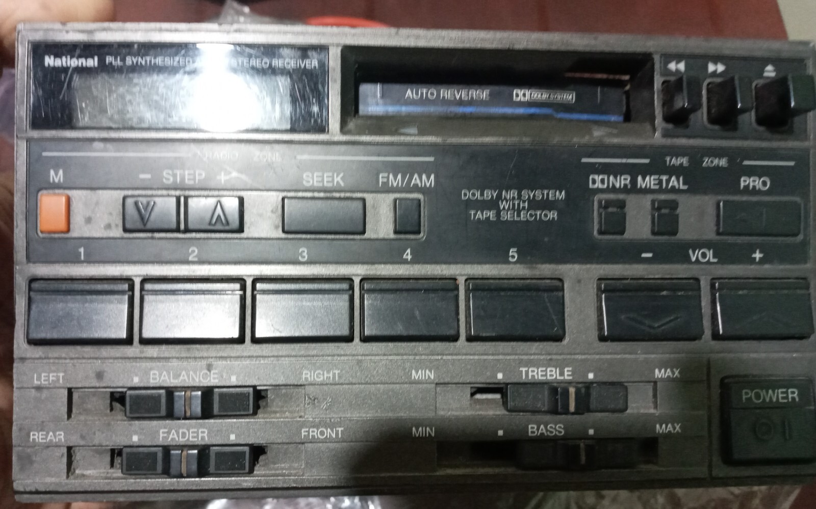 National double din Cassette player receiver classic Car Audio JDM Rare