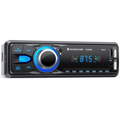 Bluetooth Car Stereo Single DIN, Hands-Free FM Radio, USB/AUX/SD/MP3 Player